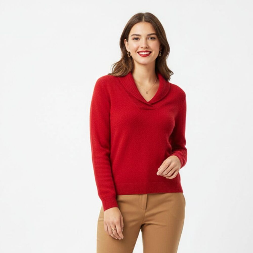 Prive’ 100% Cashmere Long Sleeve V Neck Sweater XS